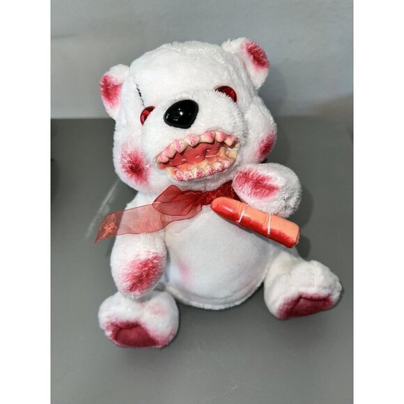 Morbid Ent. FERAL FUZZY BEAR Talking Animated Light-Up Bloody Plush Horror - Picture 1 of 4